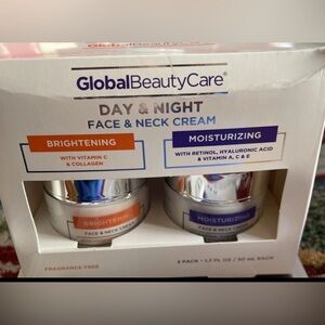 Global Beauty Care Day & Night Face Neck Cream Vitamin C Hyaluronic Retinol NEW